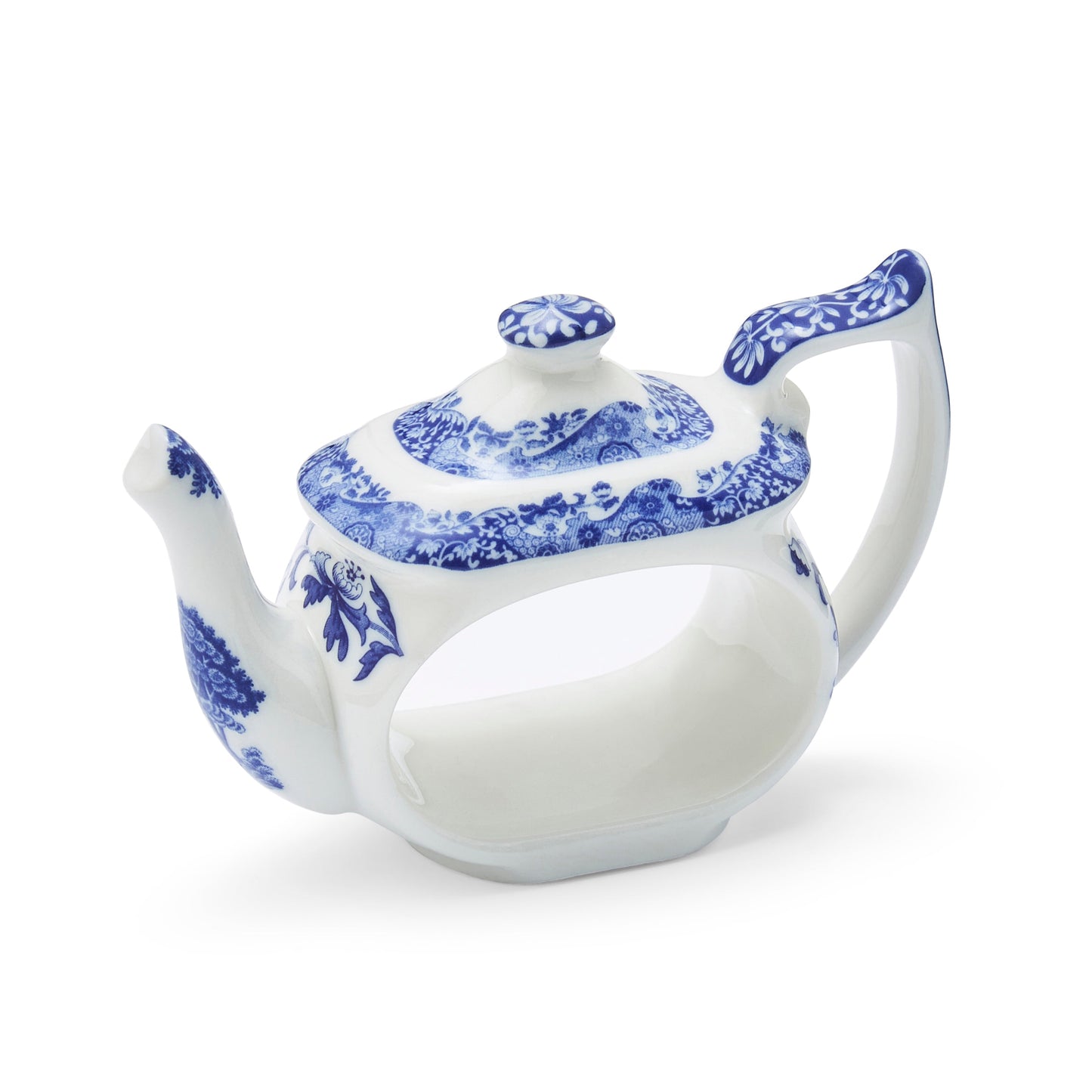 Blue Italian Teapot-Shaped Napkin Rings – Set of 4 Porcelain dinnerware CasaFenix
