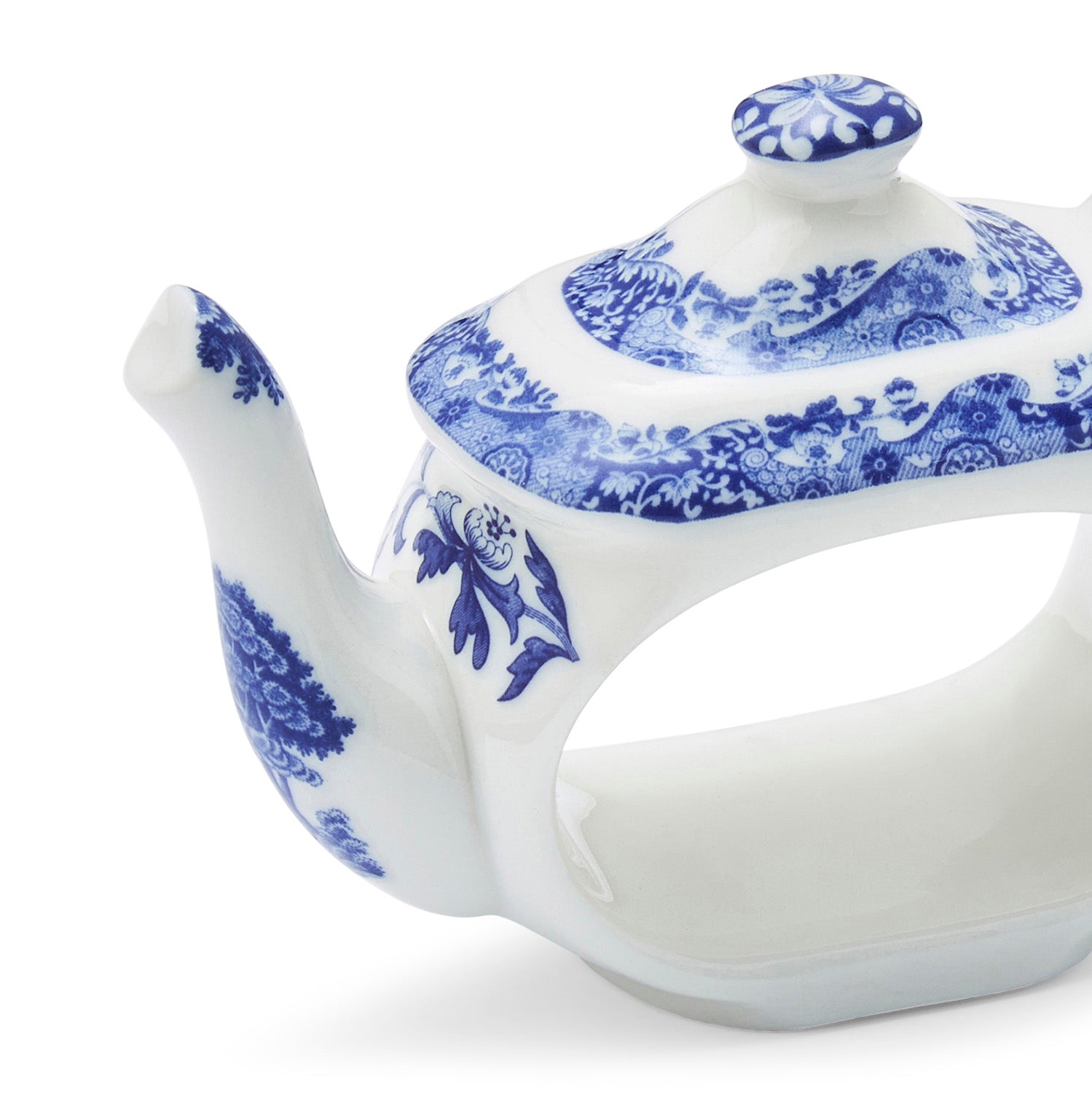 Blue Italian Teapot-Shaped Napkin Rings – Set of 4 Porcelain dinnerware CasaFenix