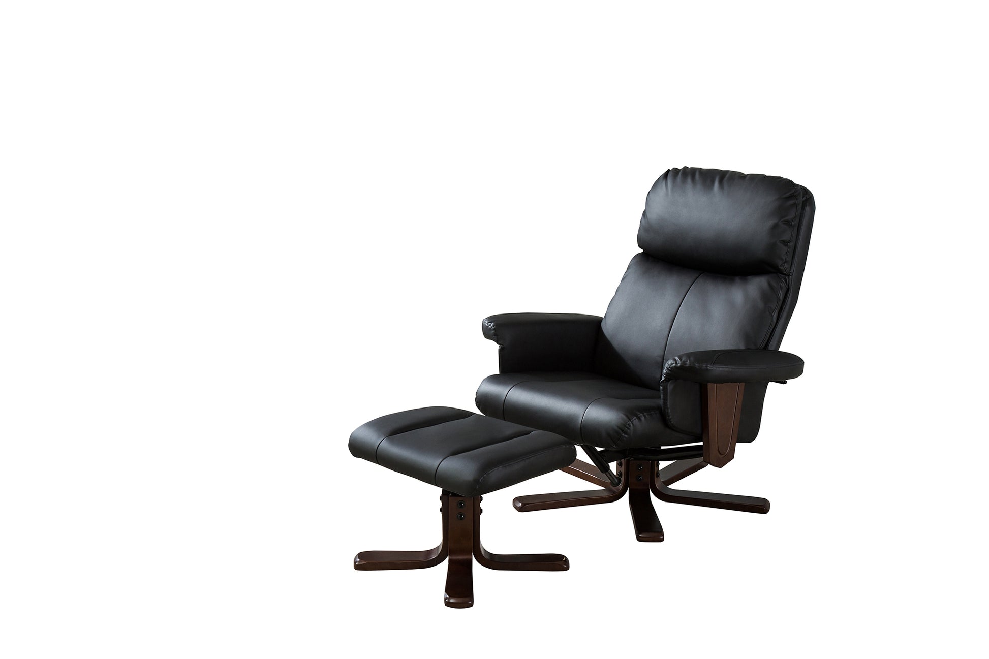 op Quality Padded Swivel Recliner Wooden Base + Footstool Available in black, brown, burgundy, cream, grey. Heat Option *** - CasaFenix