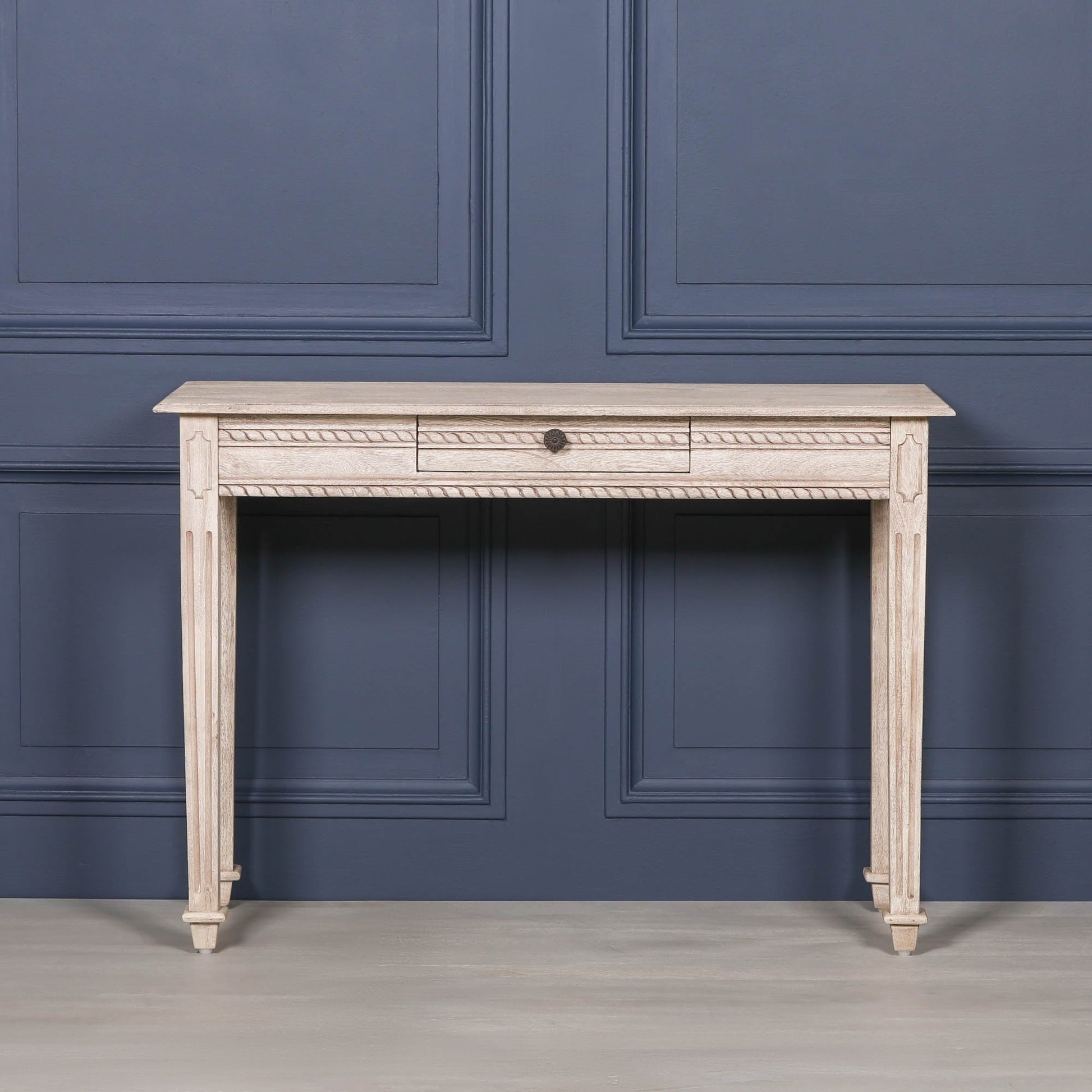 Acacia Wood Carved Console & Dressing Table with Drawer Side Table CasaFenix