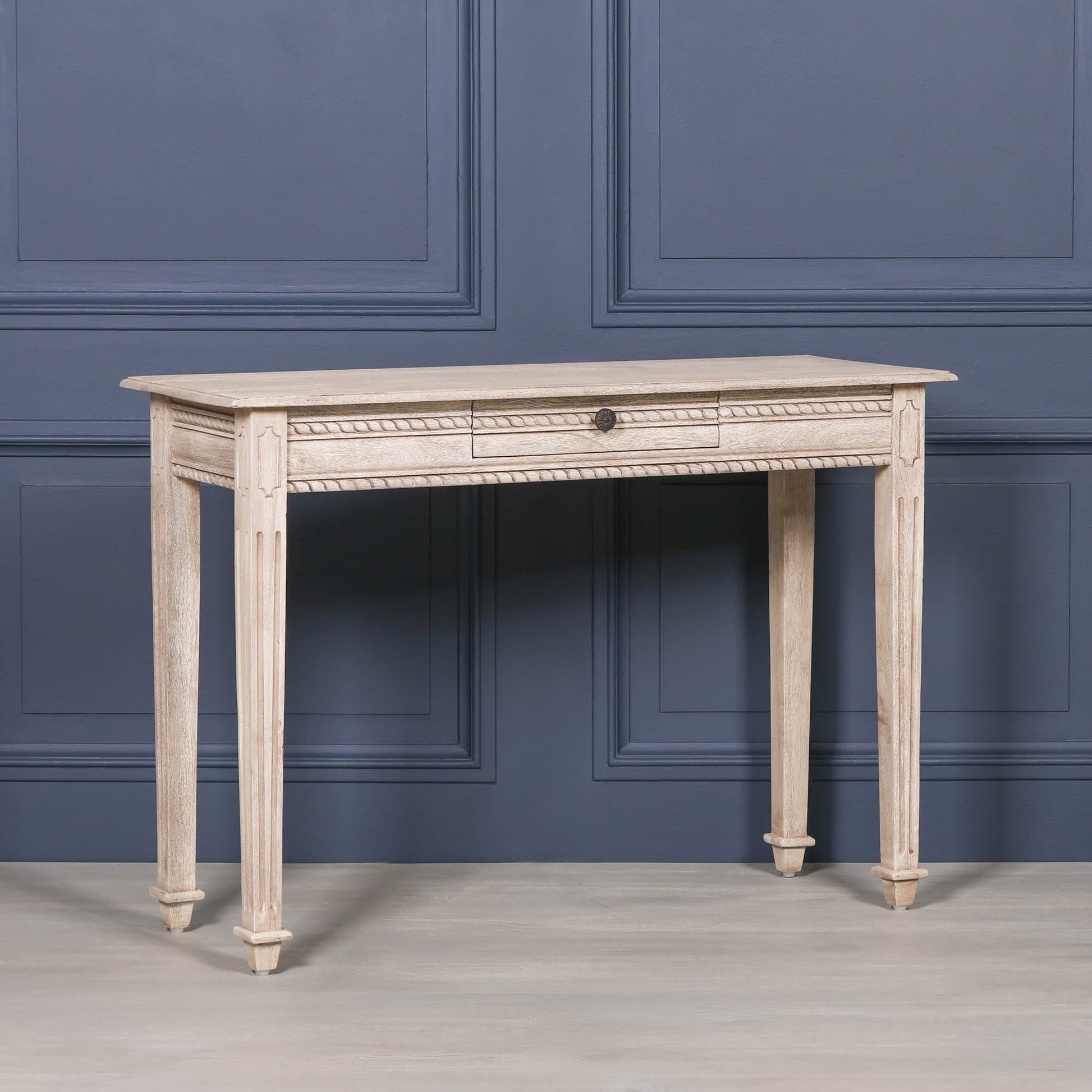 Acacia Wood Carved Console & Dressing Table with Drawer Side Table CasaFenix