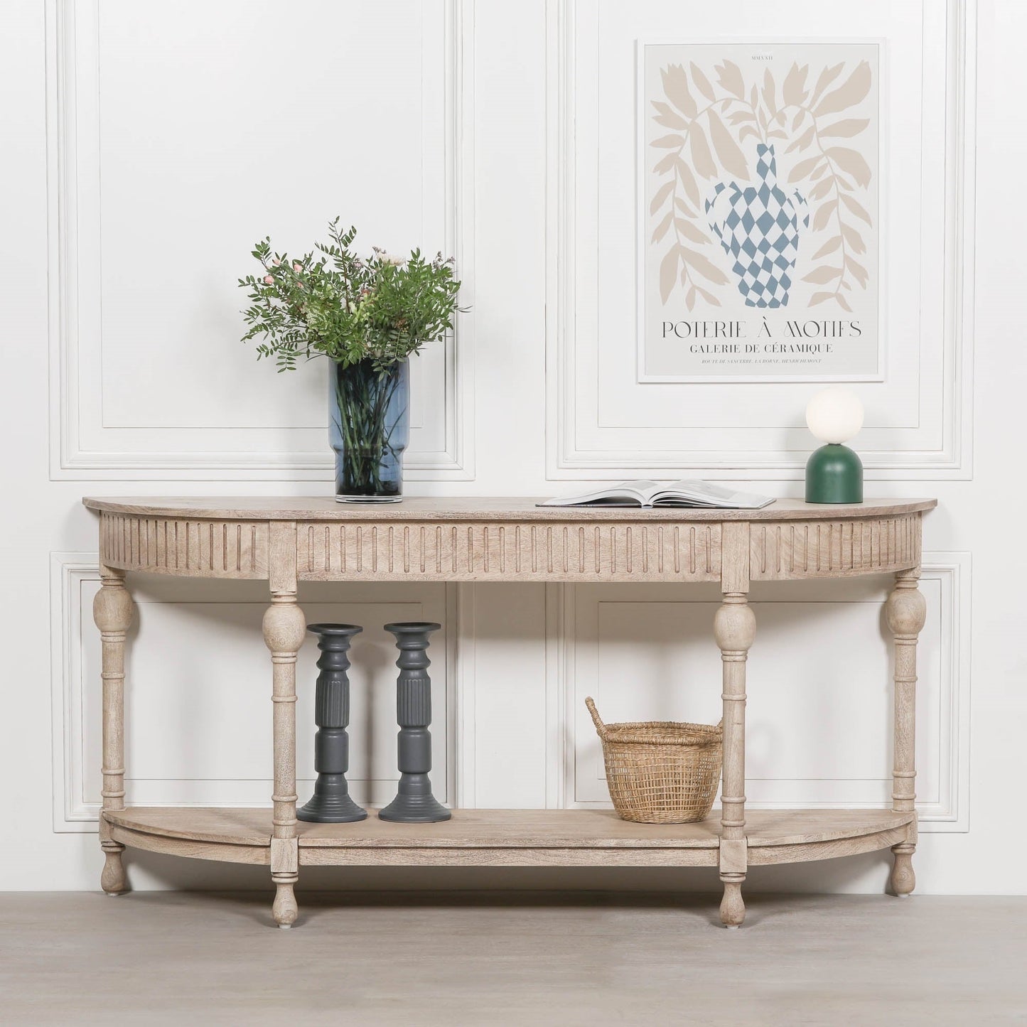 Acacia Wooden Curved Console Console table CasaFenix