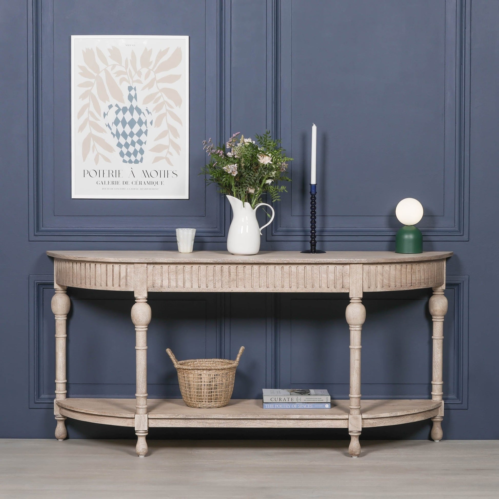 Acacia Wooden Curved Console Console table CasaFenix