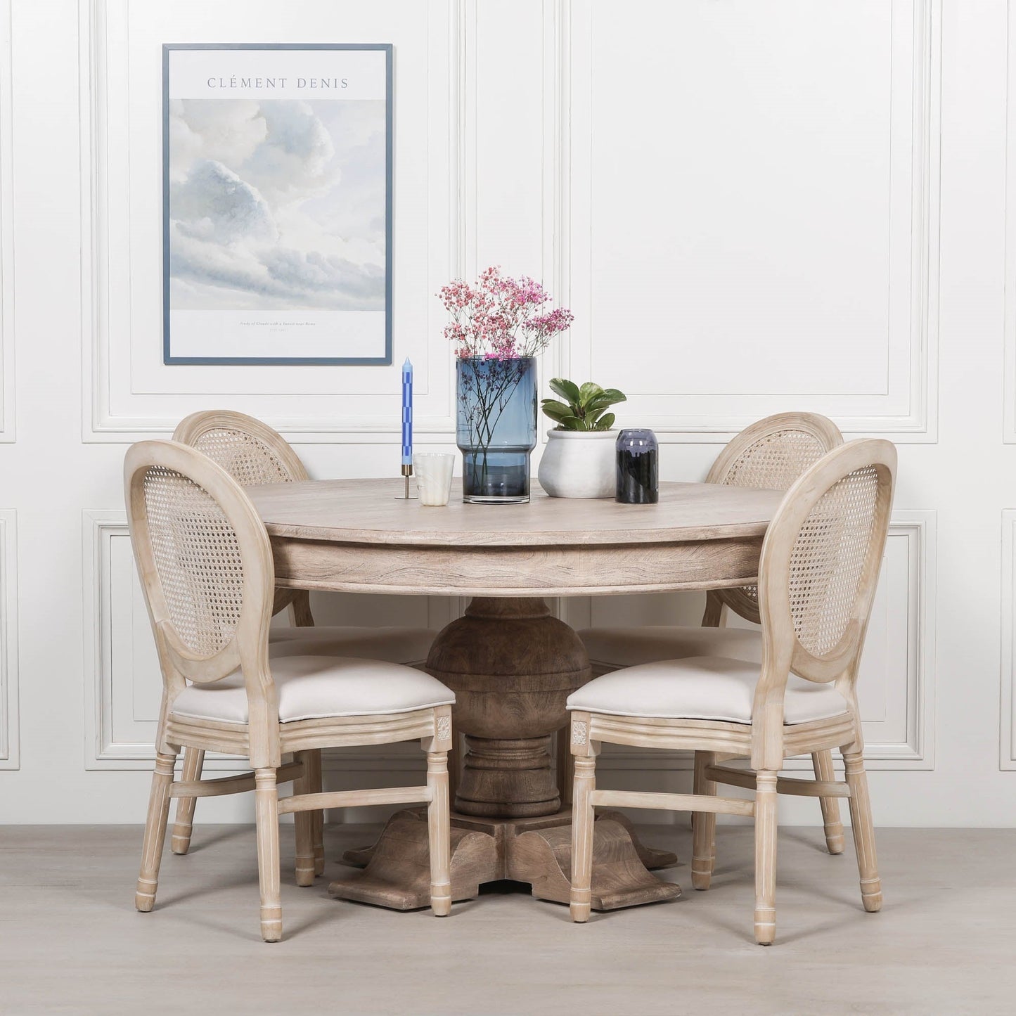 Rustic Acacia Round Ball Dining Table Dining table CasaFenix