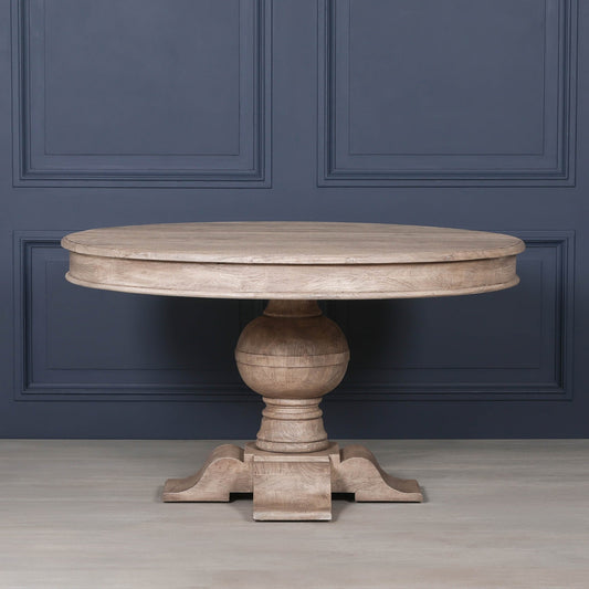 Rustic Acacia Round Ball Dining Table Dining table CasaFenix