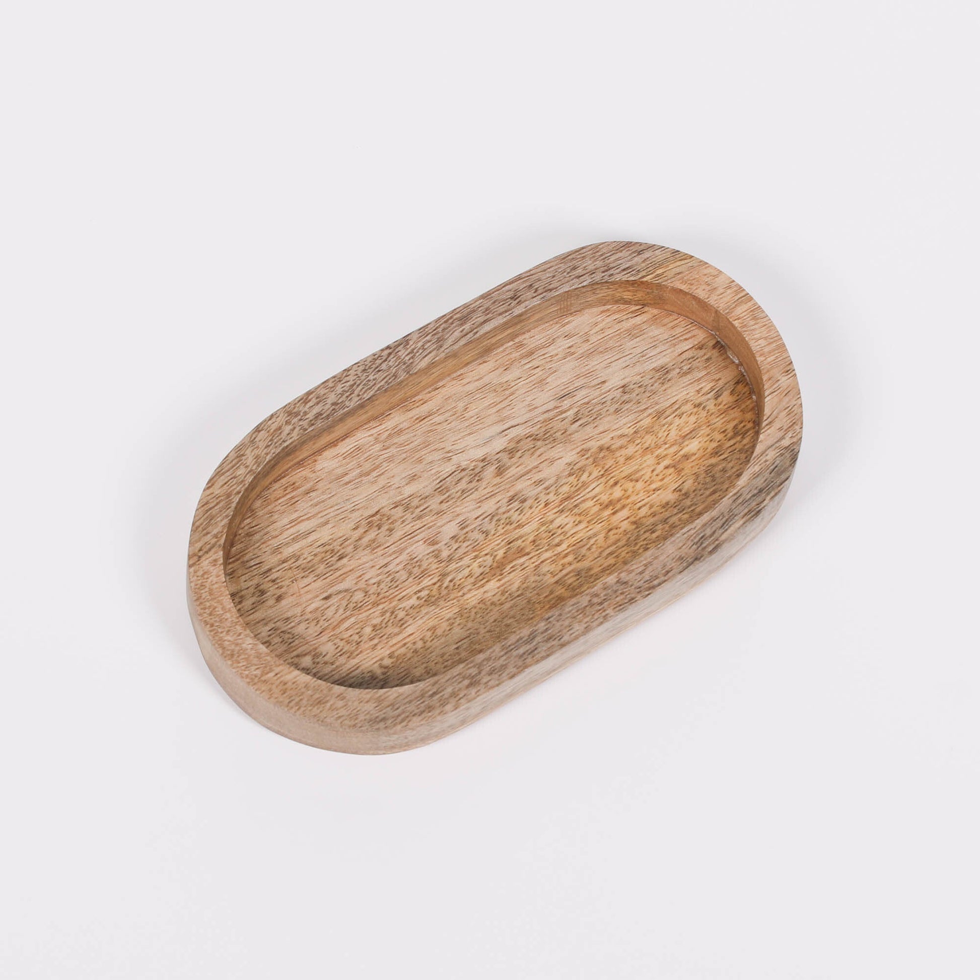 Mango Wood Long Oval Tray with Rubber Feet | 20cm tray CasaFenix