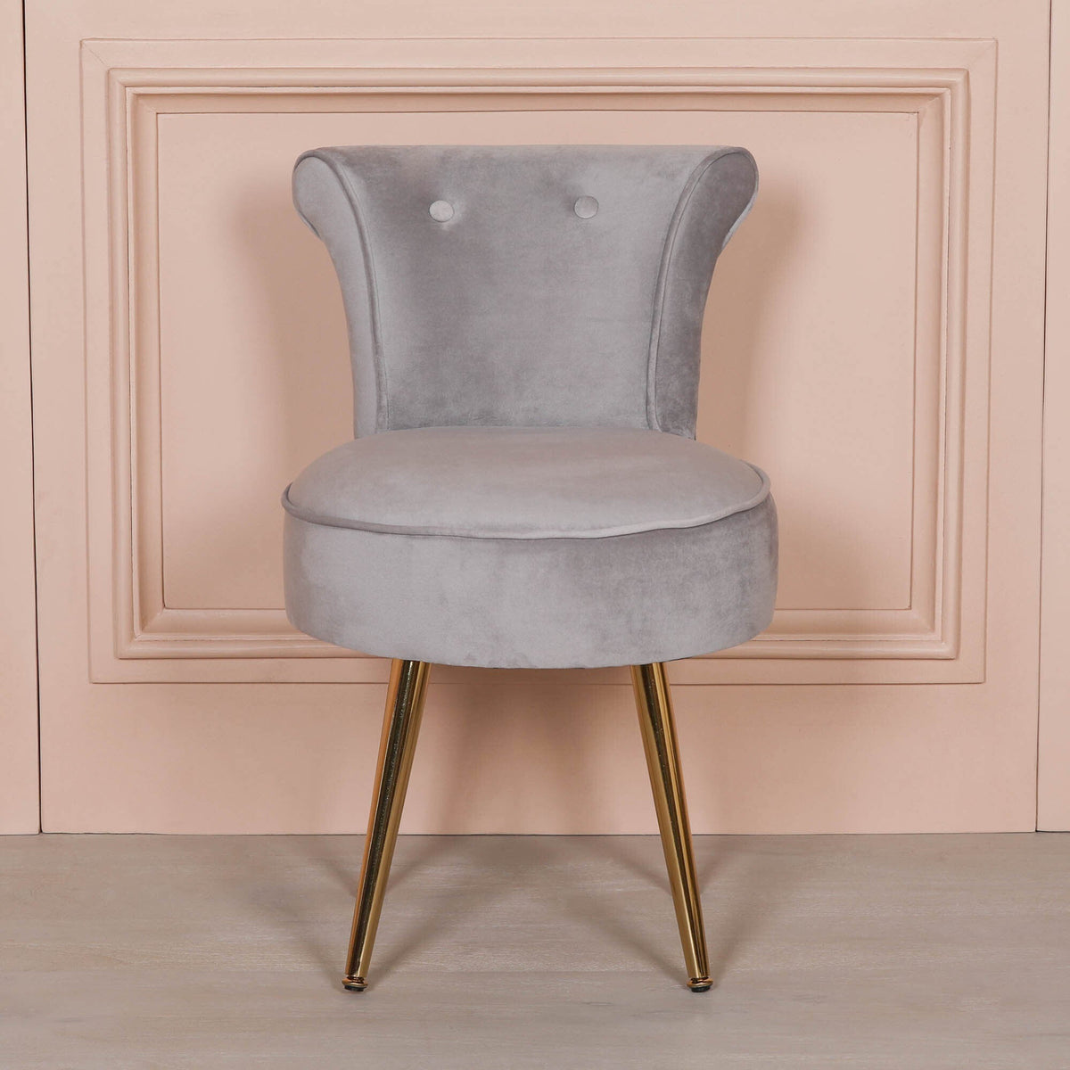 Grey Stool / Bedroom Chair with Gold Legs Chair CasaFenix