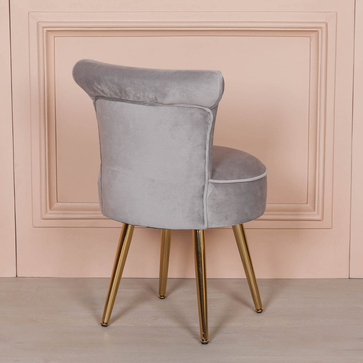 Grey Stool / Bedroom Chair with Gold Legs Chair CasaFenix