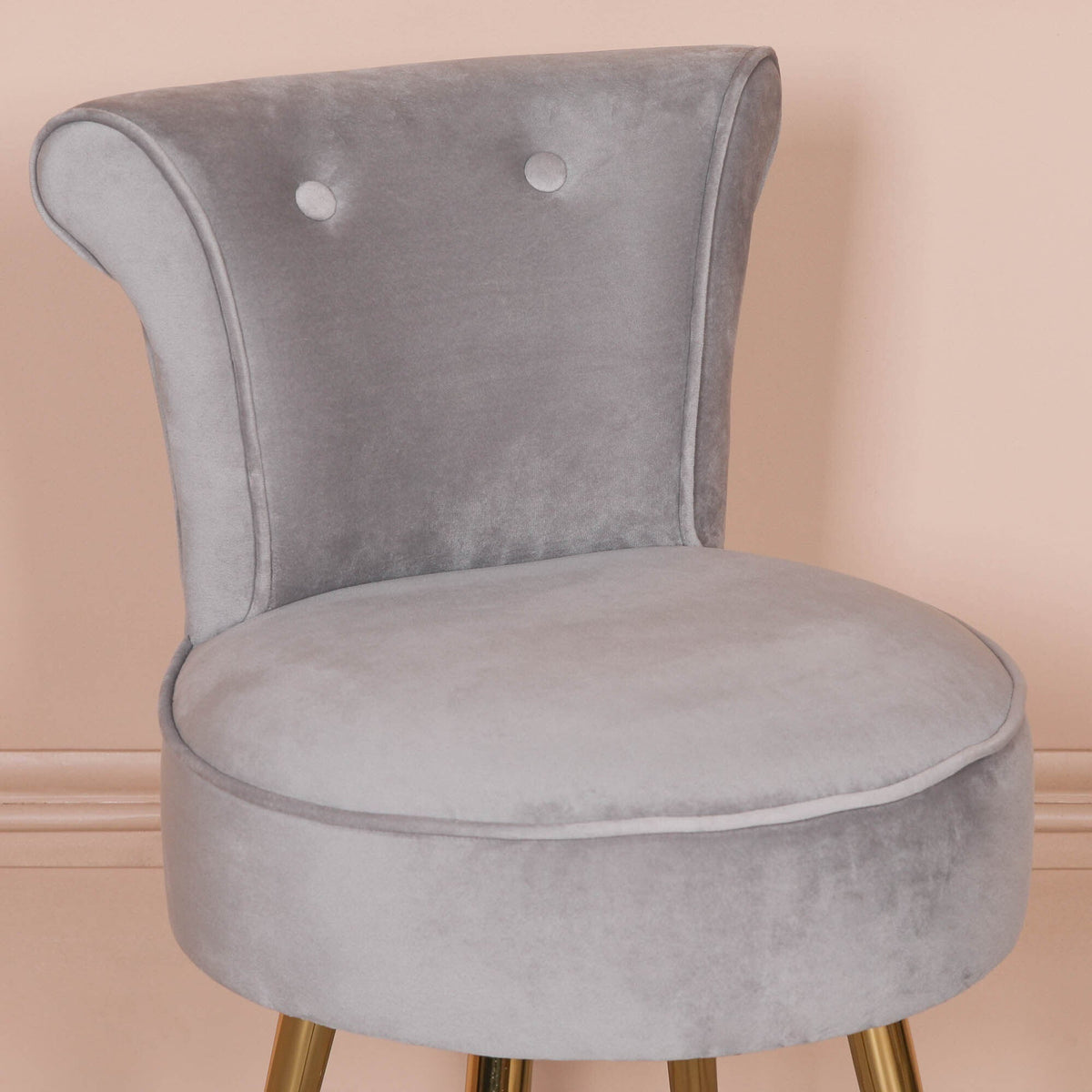 Grey Stool / Bedroom Chair with Gold Legs Chair CasaFenix
