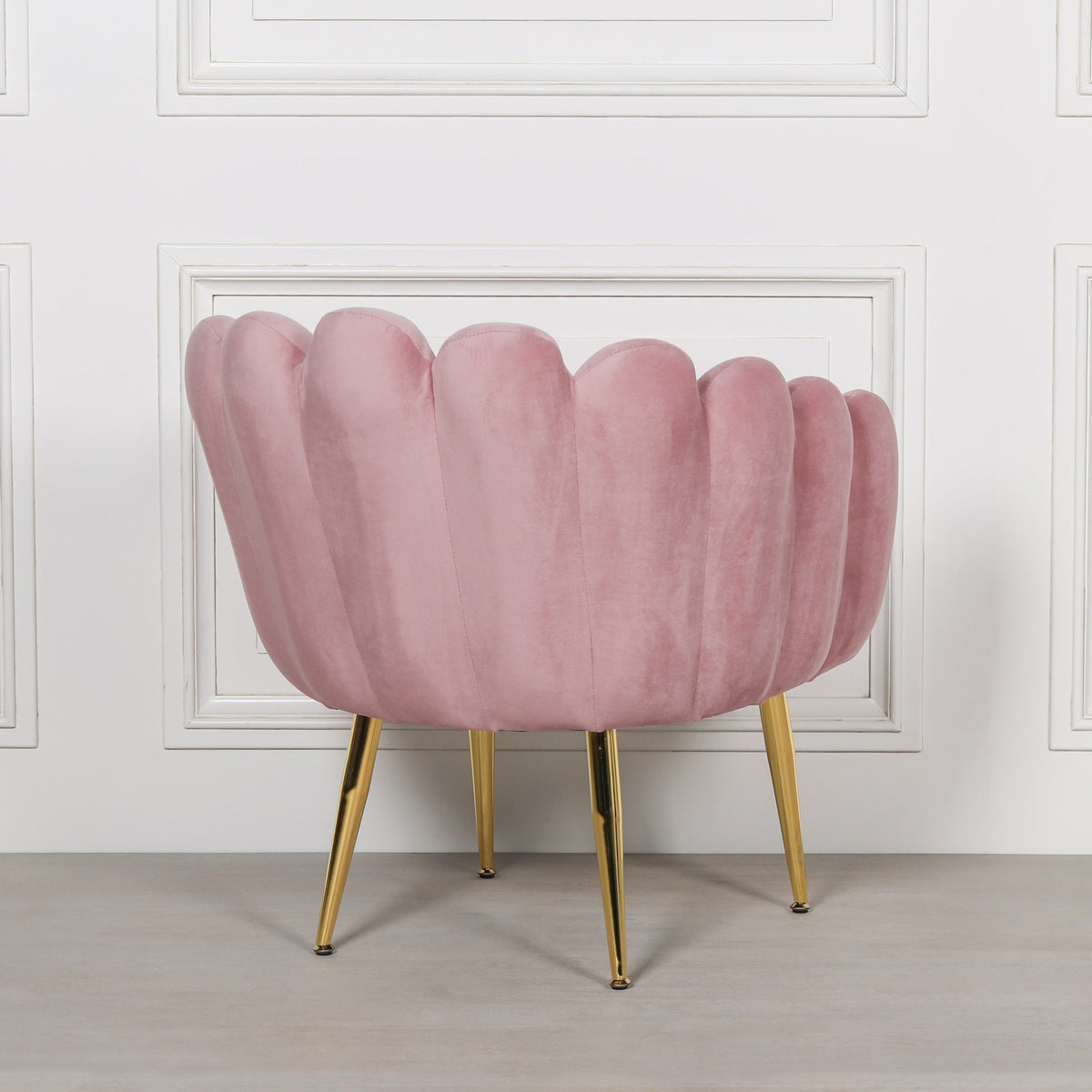 Pink Velvet Deco Dining & Bedroom Chair with Gold Legs Chair CasaFenix