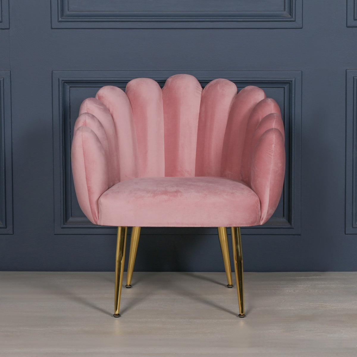 Pink Velvet Deco Dining & Bedroom Chair with Gold Legs Chair CasaFenix