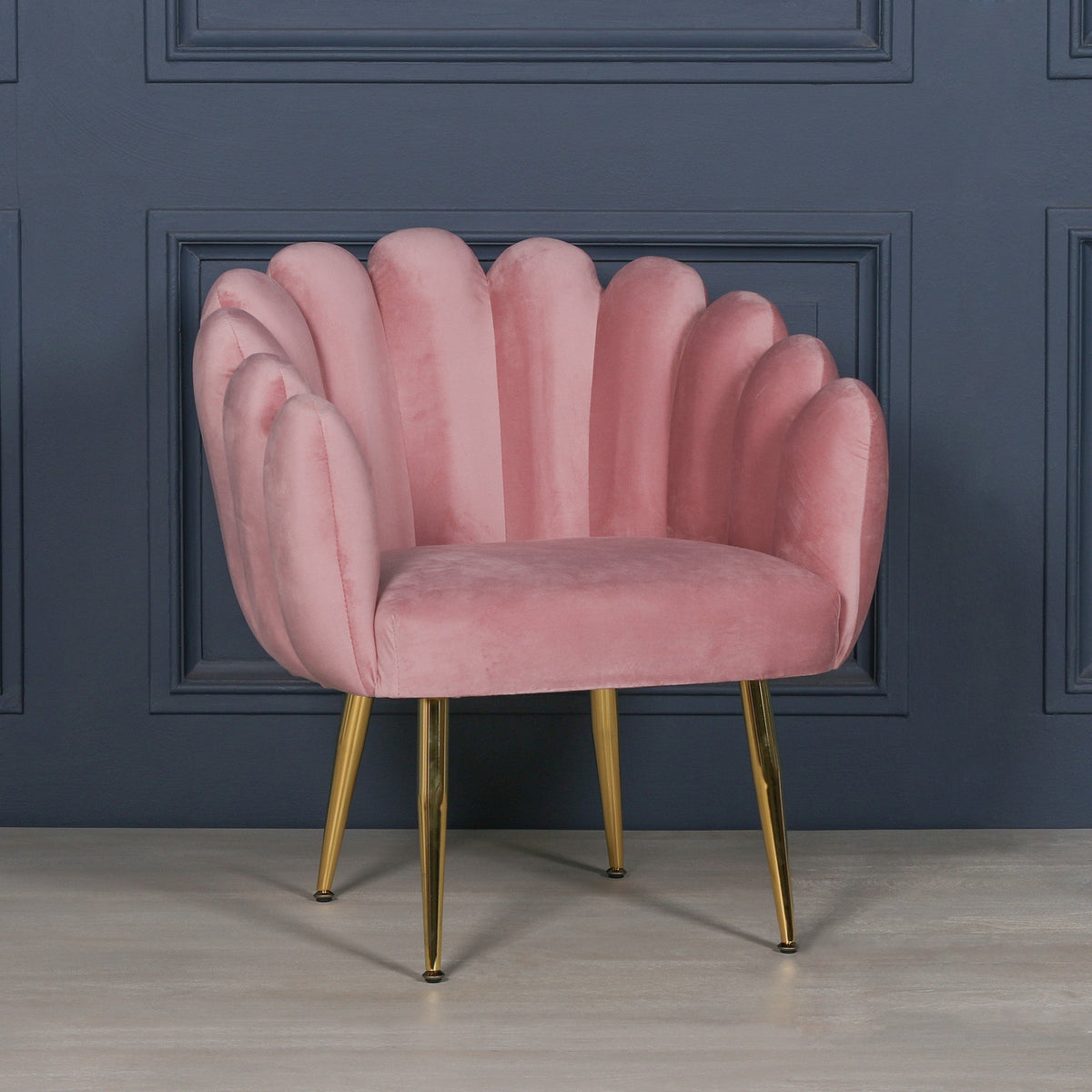 Pink Velvet Deco Dining & Bedroom Chair with Gold Legs Chair CasaFenix