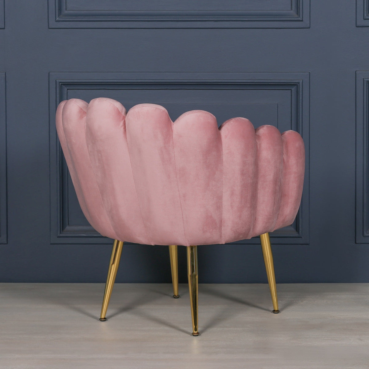 Pink Velvet Deco Dining & Bedroom Chair with Gold Legs Chair CasaFenix