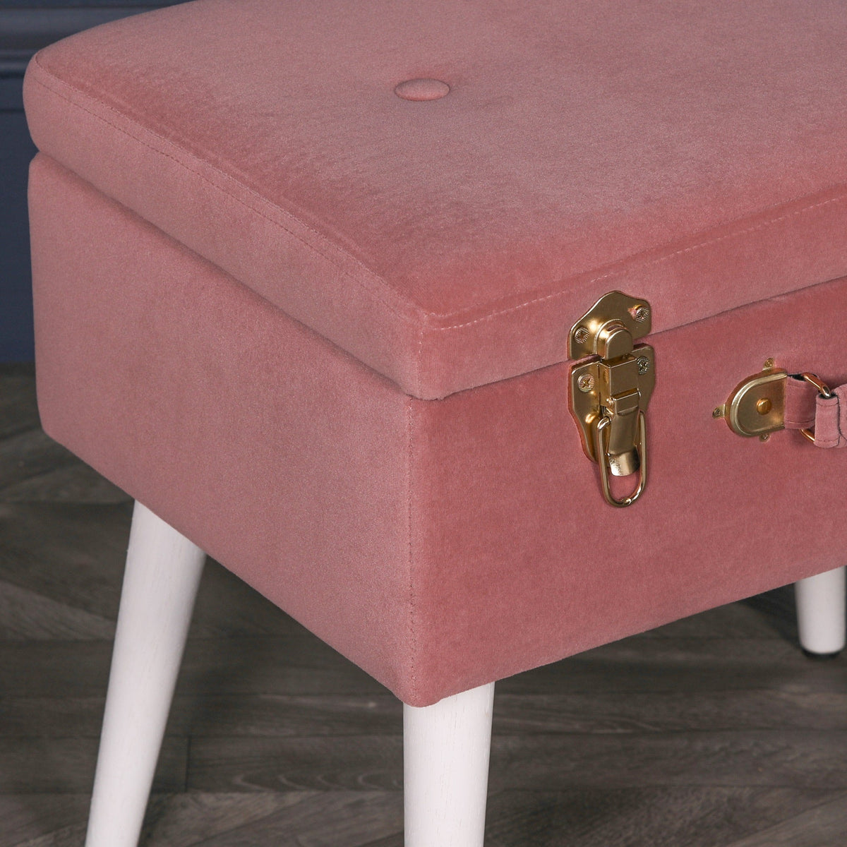 Pink Suitcase Stool with White Legs Stools CasaFenix