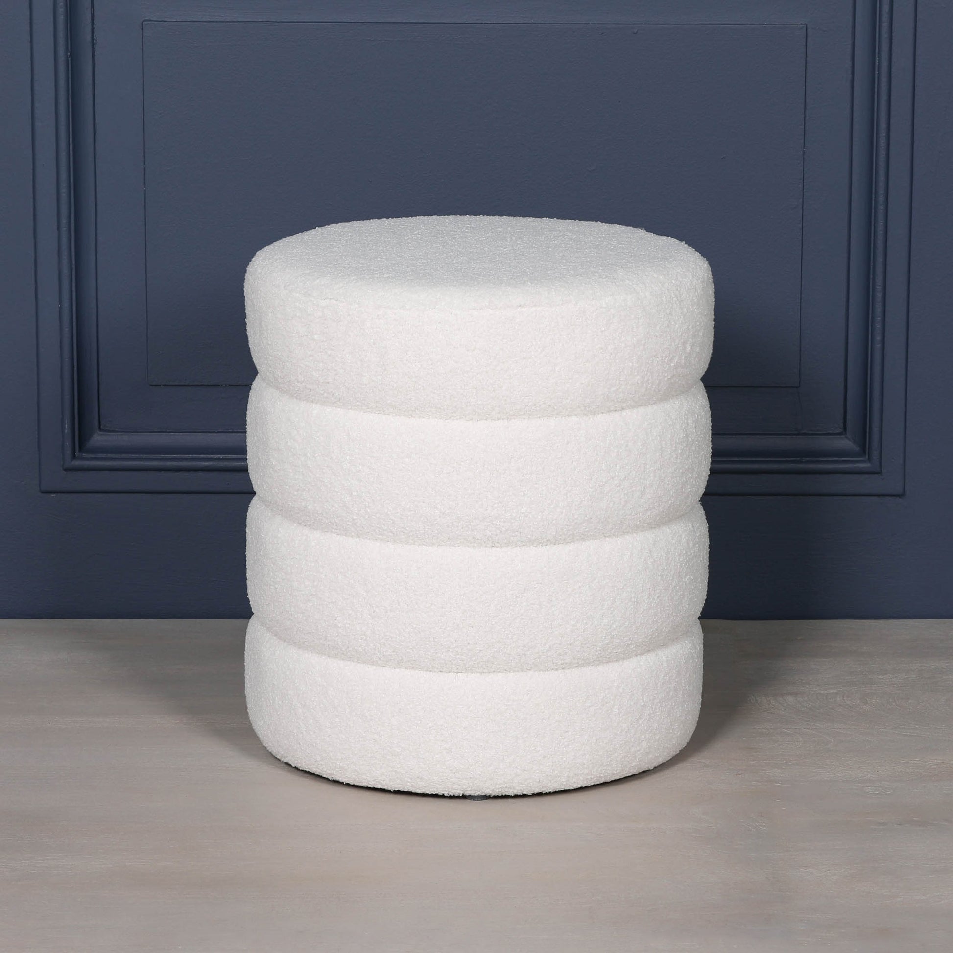 Boucle Beehive Round Stool Side Table CasaFenix