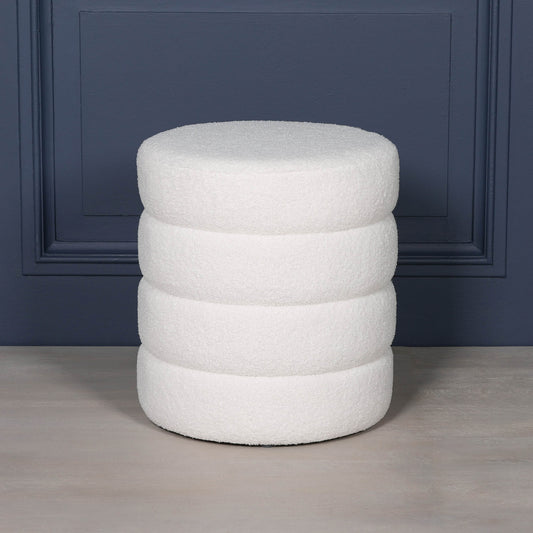 Boucle Beehive Round Stool Side Table CasaFenix