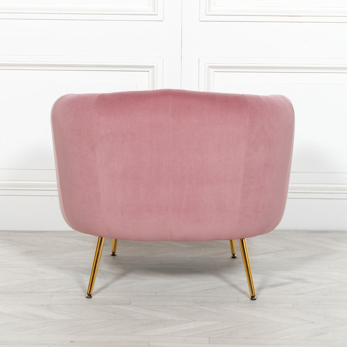 Pink Velvet Armchair with Gold Legs — Wide Occasional Chair Chair CasaFenix