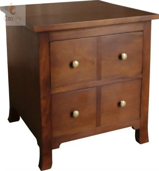 Solid mahogany 2 Drawer Side / Alice Collection Lamp Table - CasaFenix