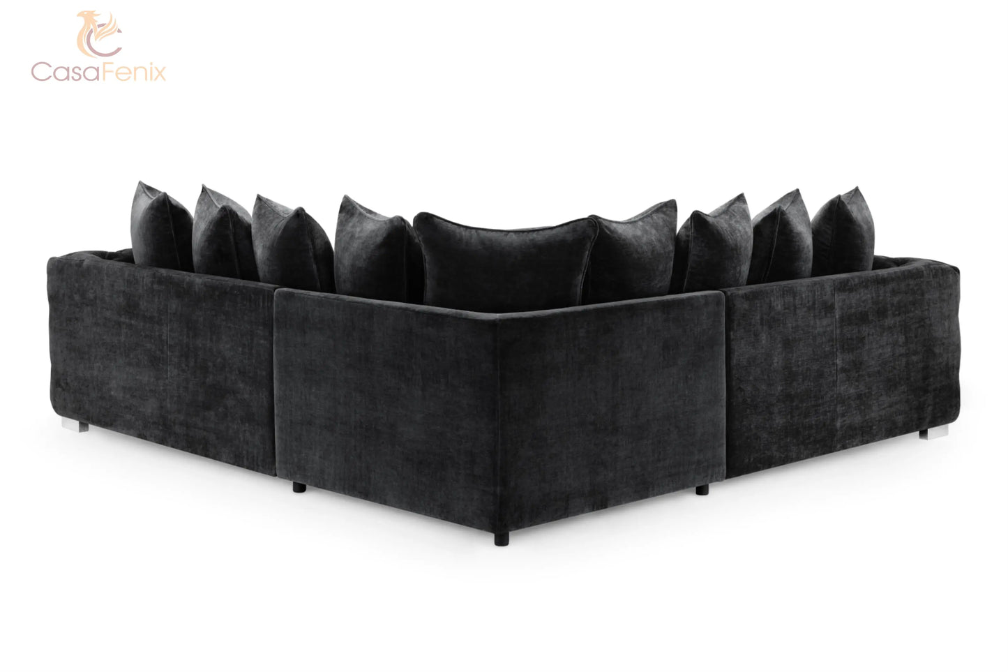 Ankara Plush Button Fabric Sofa in Silver or Slate Grey 2, 3 Seat, 4 Seat Corner Settee Footstool Sofa CasaFenix