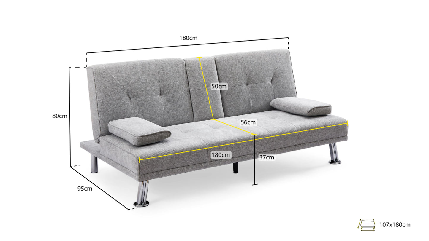 Aspen 3 Seater Sofabed Large Sofa in Blue, Grey, Mocca, or Duck egg (Copy) Sofa CasaFenix