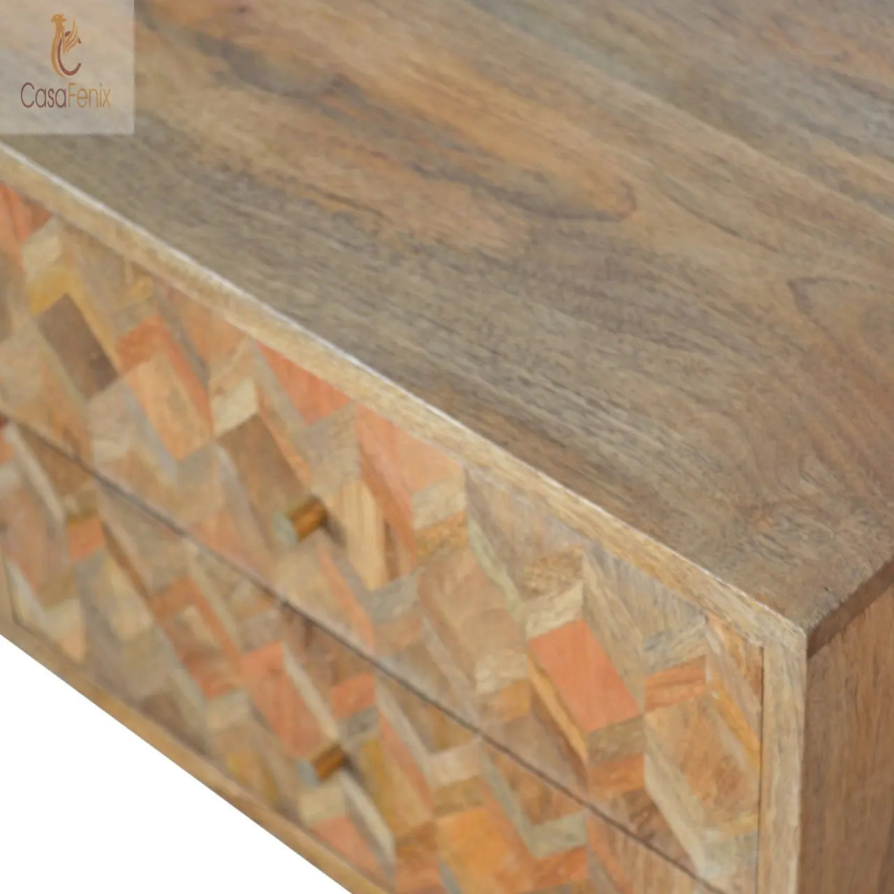 Assorted Oak-ish Media Unit 2 Drawer TV Stand - CasaFenix