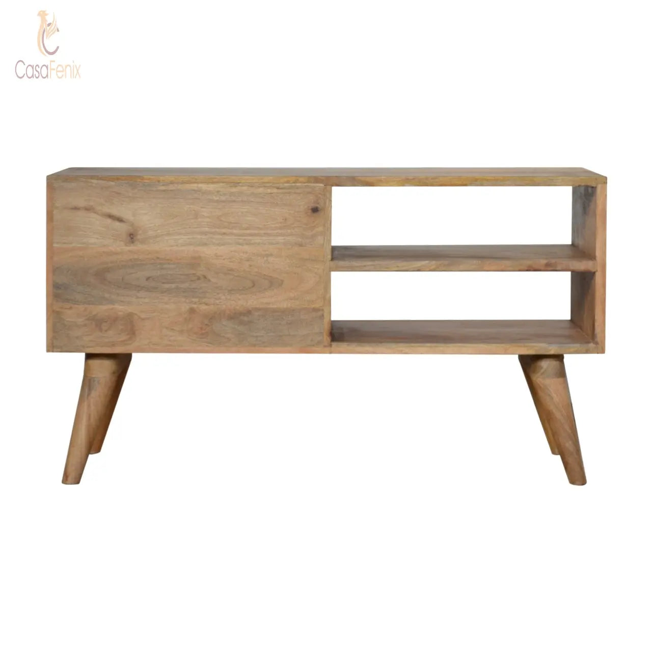 Assorted Oak-ish Media Unit 2 Drawer TV Stand - CasaFenix