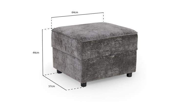 Astrid Plush Button Fabric Sofa in Silver or Slate Grey 2, 3 Seat, 4 Seat Corner Settee Footstool (Copy) Sofa CasaFenix