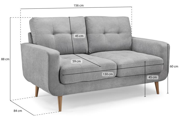 Aurora Plush Fabric Sofa in Grey available in 2, 3 Seat and Footstool (Copy) Sofa CasaFenix