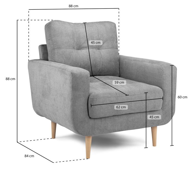 Aurora Plush Fabric Sofa in Grey available in 2, 3 Seat and Footstool (Copy) Sofa CasaFenix
