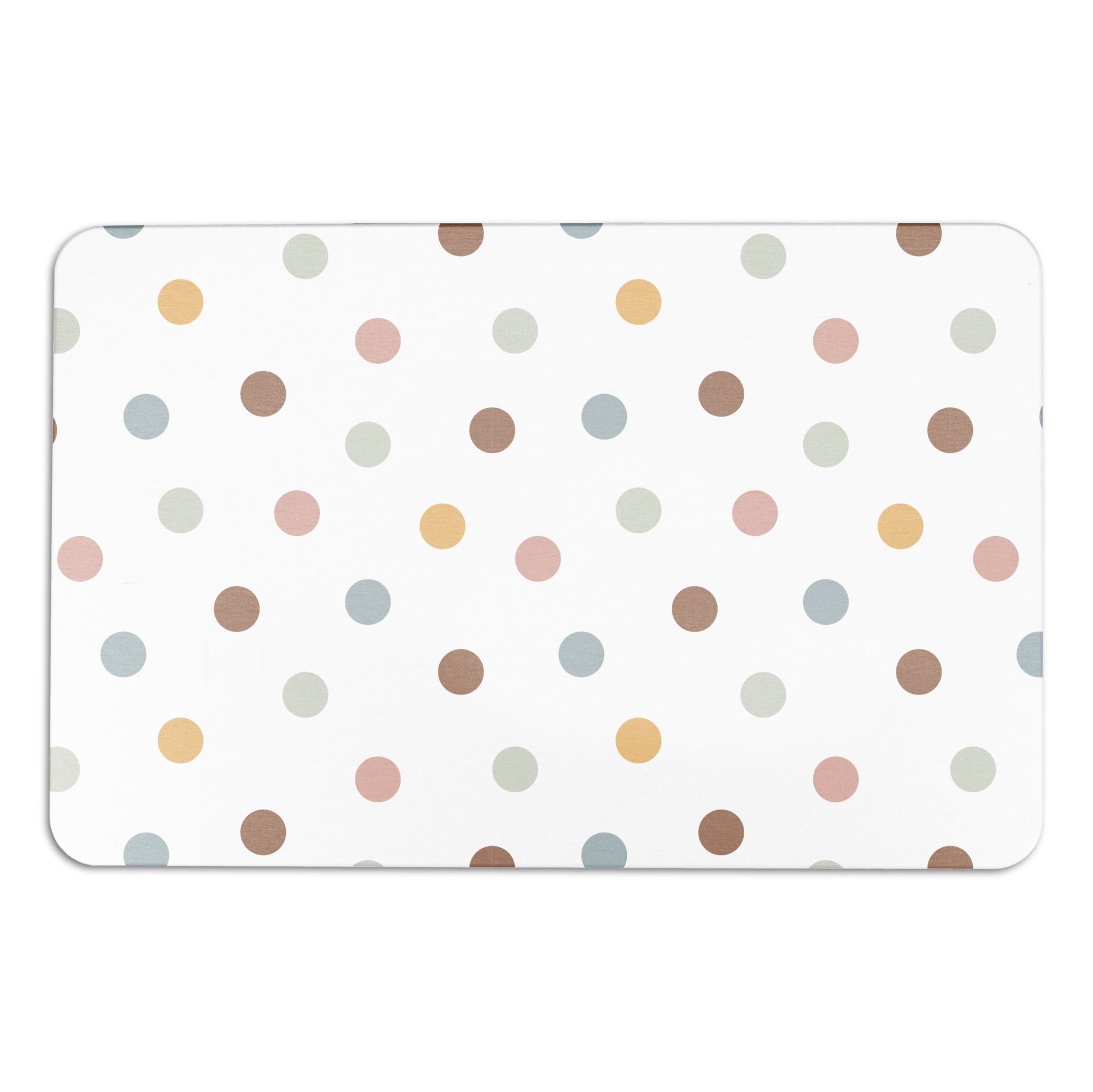 Polka Dot White Stone Anti-Mould Non Slip Bath Mat Rug. 60x39cm Bath Mat CasaFenix