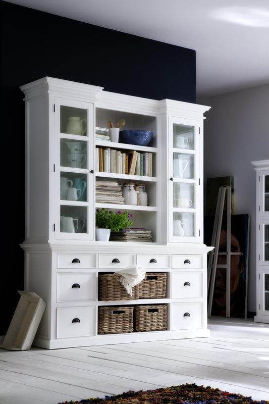 Halifax collection by Nova Solo.  Library Hutch with Basket Set CasaFenix