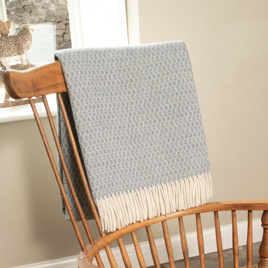 Hoop Pattern Blue Wool Blanket 200 x 140cm - CasaFenix