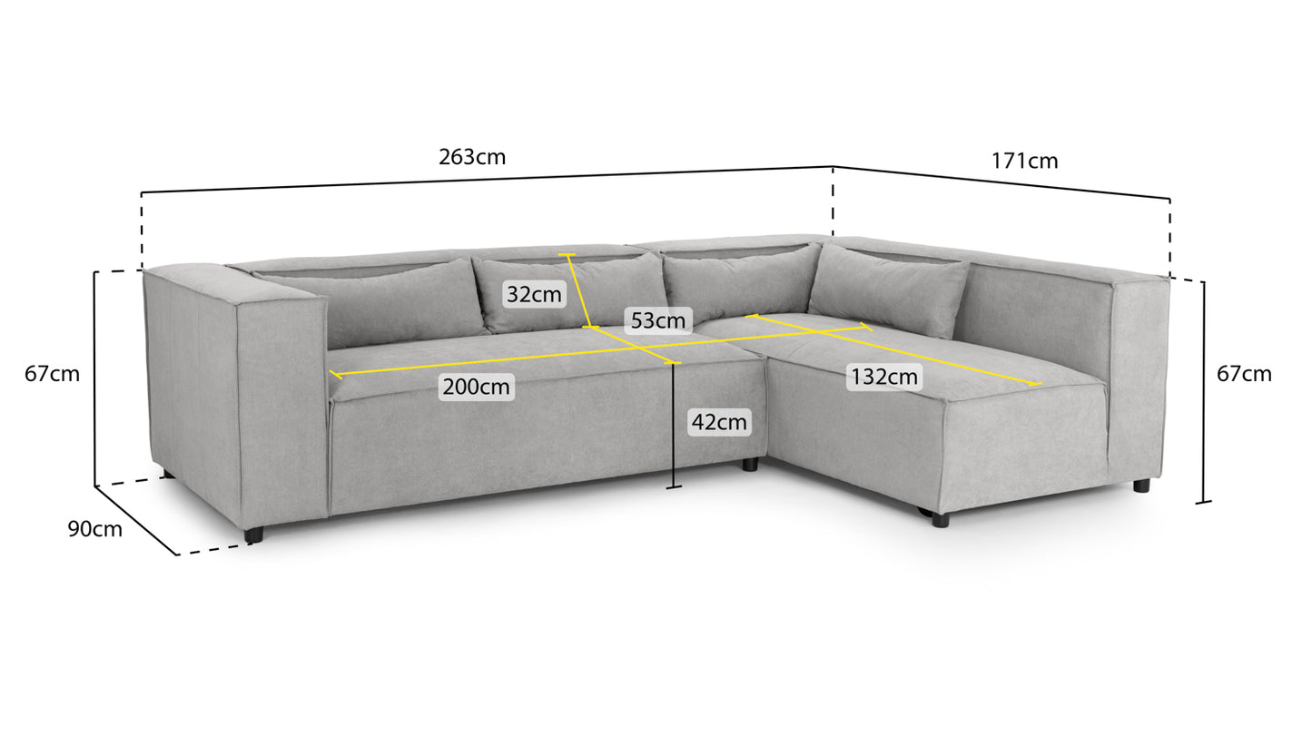 Becca Sofabed Universal Corner Sofa in Cream, Grey or Mocha (Copy) Sofa CasaFenix