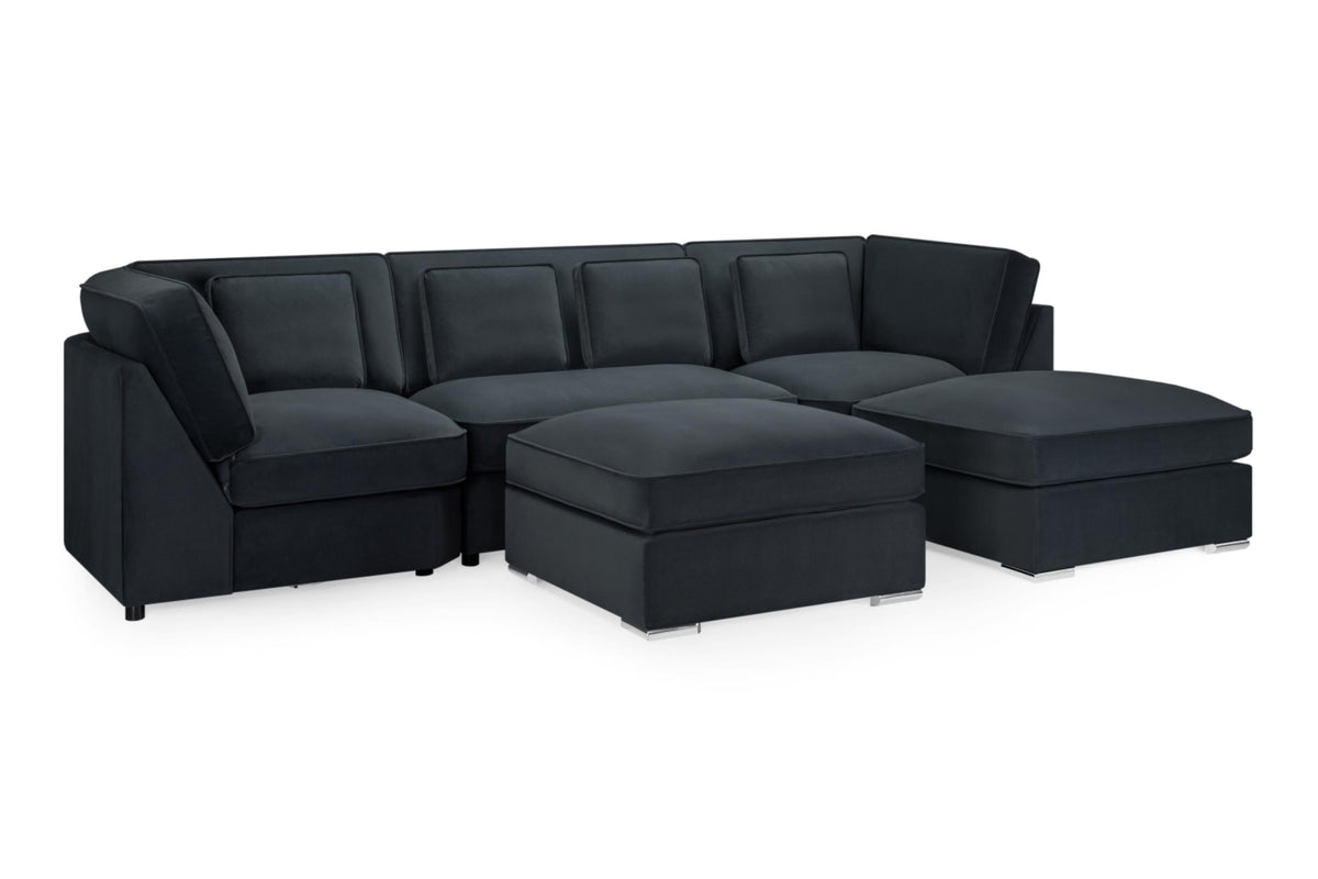 Belgravia Fabric U Shaped Corner Sofa in Beige Sofa CasaFenix