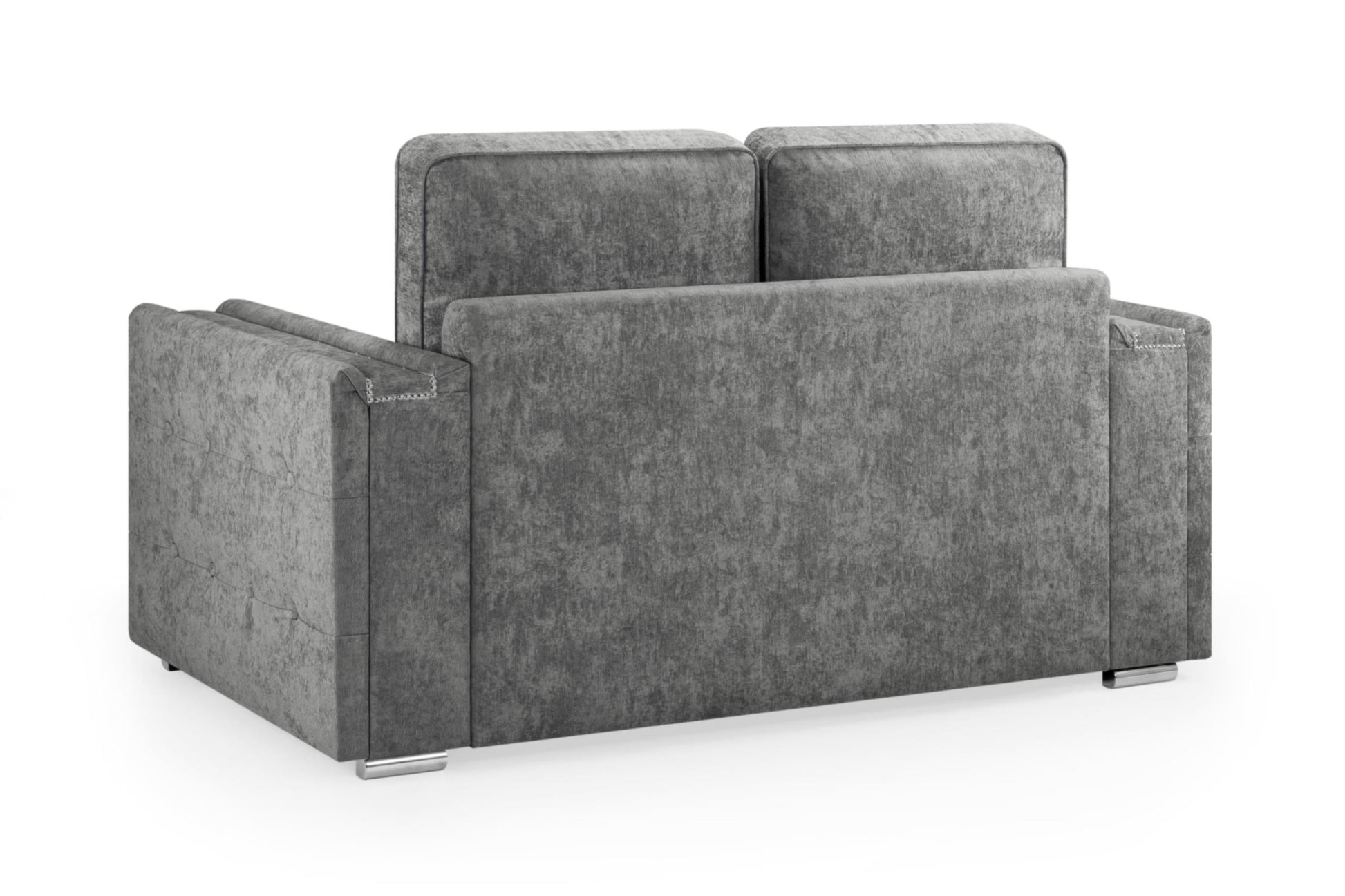 Bentley Plush Button Fabric Sofa in Silver or Slate Grey 2, 3 Seat, 4 Seat Corner Settee Footstool (Copy) Sofa CasaFenix