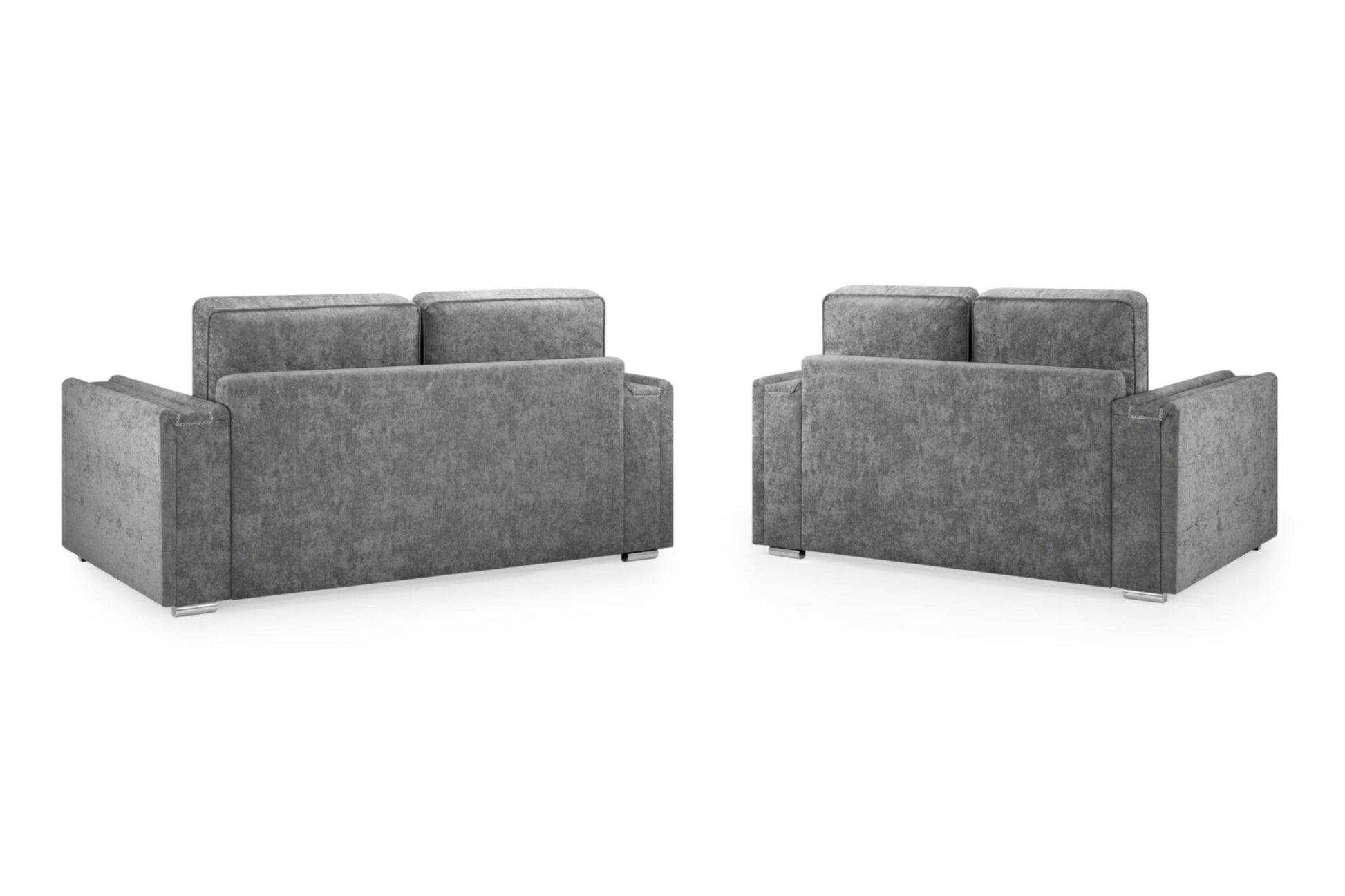 Bentley Plush Button Fabric Sofa in Silver or Slate Grey 2, 3 Seat, 4 Seat Corner Settee Footstool (Copy) Sofa CasaFenix