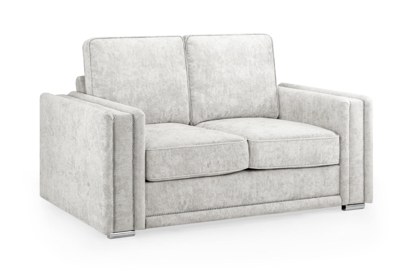 Bentley Plush Button Fabric Sofa in Silver or Slate Grey 2, 3 Seat, 4 Seat Corner Settee Footstool (Copy) Sofa CasaFenix