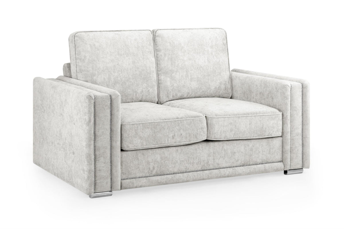 Bentley Plush Button Fabric Sofa in Silver or Slate Grey 2, 3 Seat, 4 Seat Corner Settee Footstool (Copy) Sofa CasaFenix