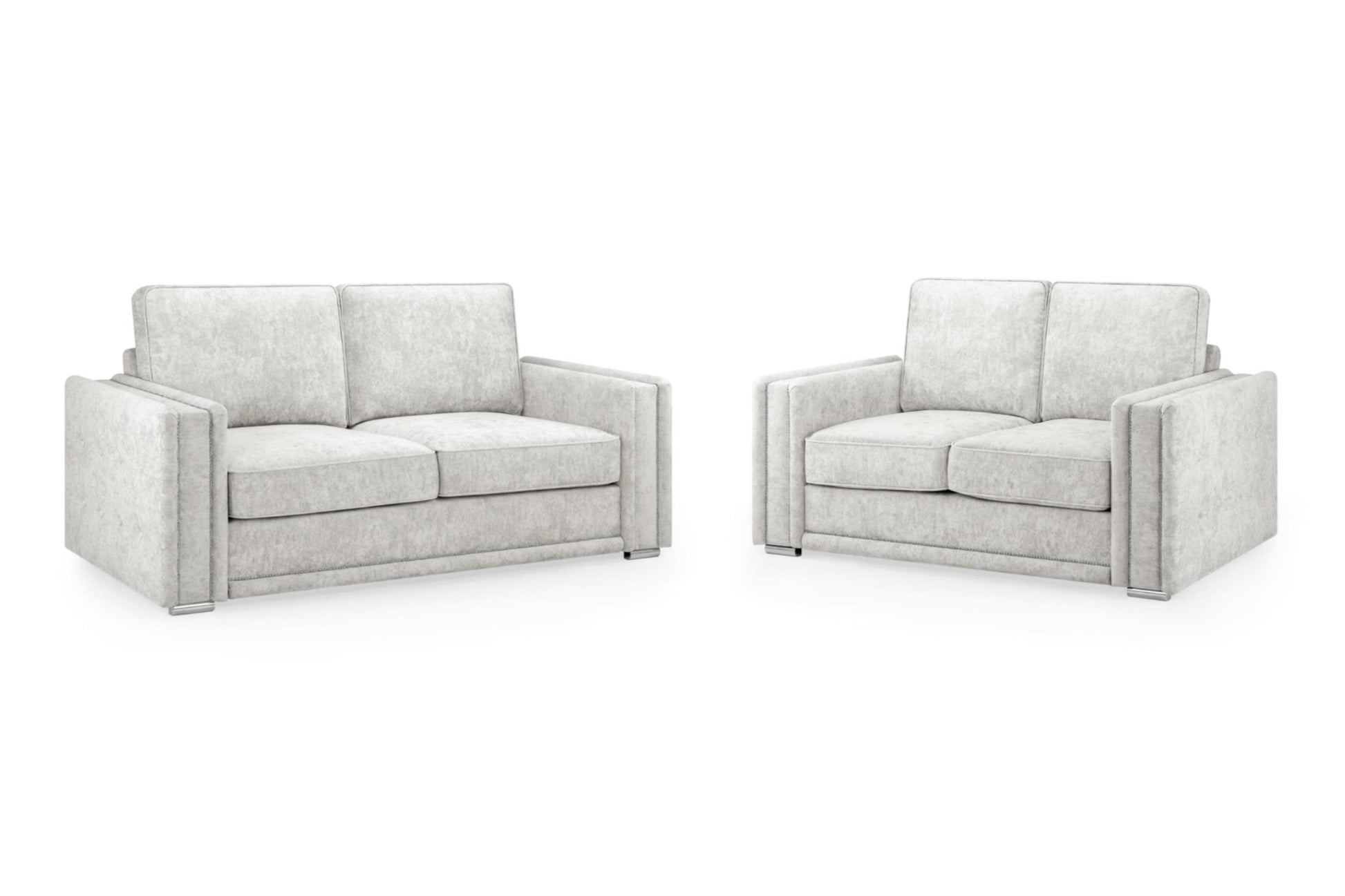 Bentley Plush Button Fabric Sofa in Silver or Slate Grey 2, 3 Seat, 4 Seat Corner Settee Footstool (Copy) Sofa CasaFenix