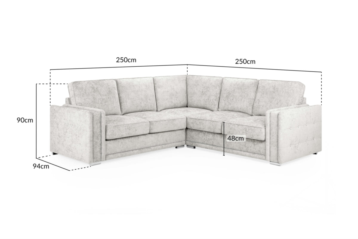 Bentley Plush Button Fabric Sofa in Silver or Slate Grey 2, 3 Seat, 4 Seat Corner Settee Footstool (Copy) Sofa CasaFenix