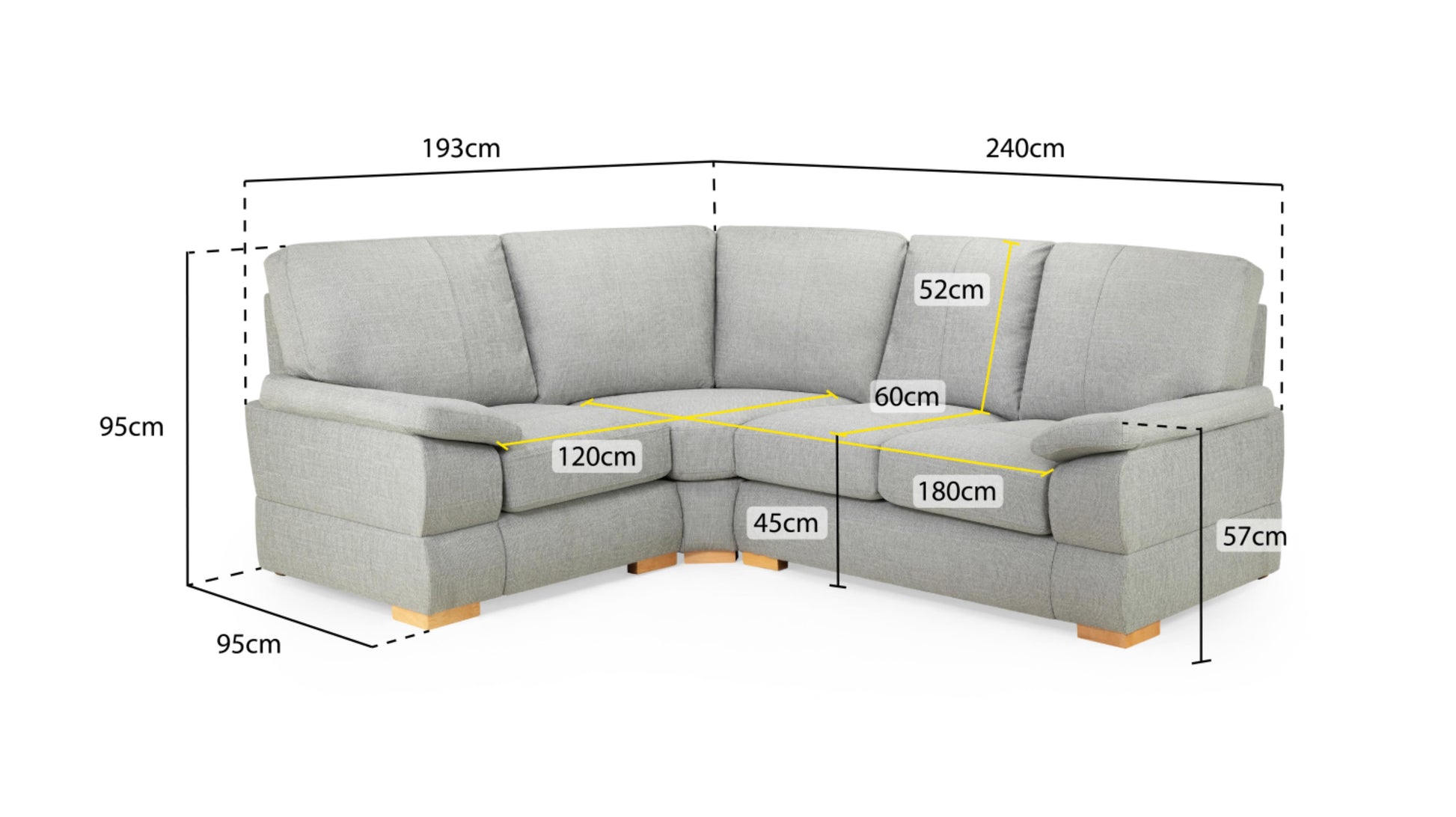 Bento Plush Fabric Sofa in Silver or Charcoal Grey 2, 3 Seat, 4 Seat Corner Settee (Copy) Sofa CasaFenix