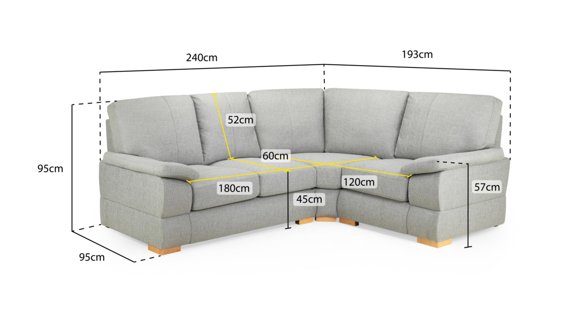 Bento Plush Fabric Sofa in Silver or Charcoal Grey 2, 3 Seat, 4 Seat Corner Settee (Copy) Sofa CasaFenix