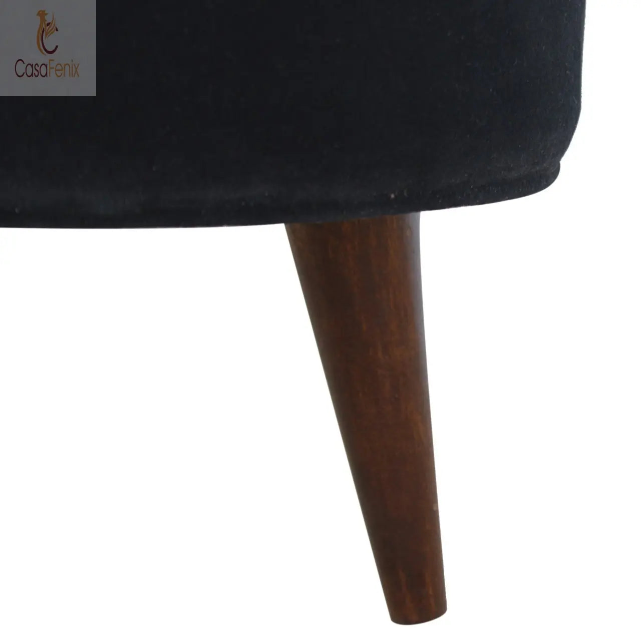 Black Velvet Nordic Style Footstool footstool CasaFenix