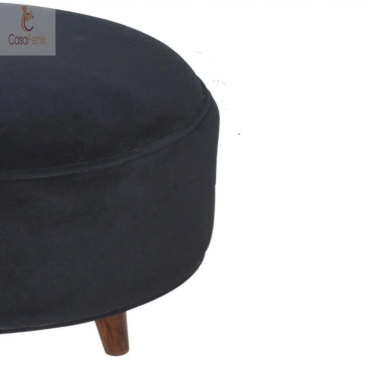Black Velvet Nordic Style Footstool footstool CasaFenix