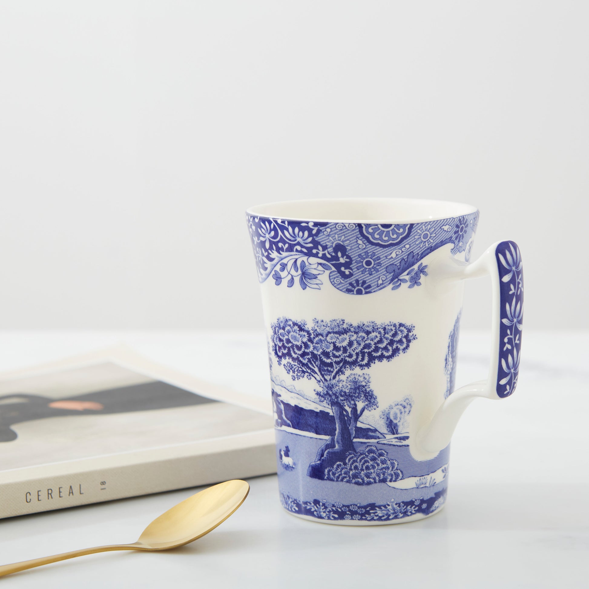 Blue Italian Set of 4 Cottage Mugs – Blue & White Porcelain Mugs dinnerware CasaFenix