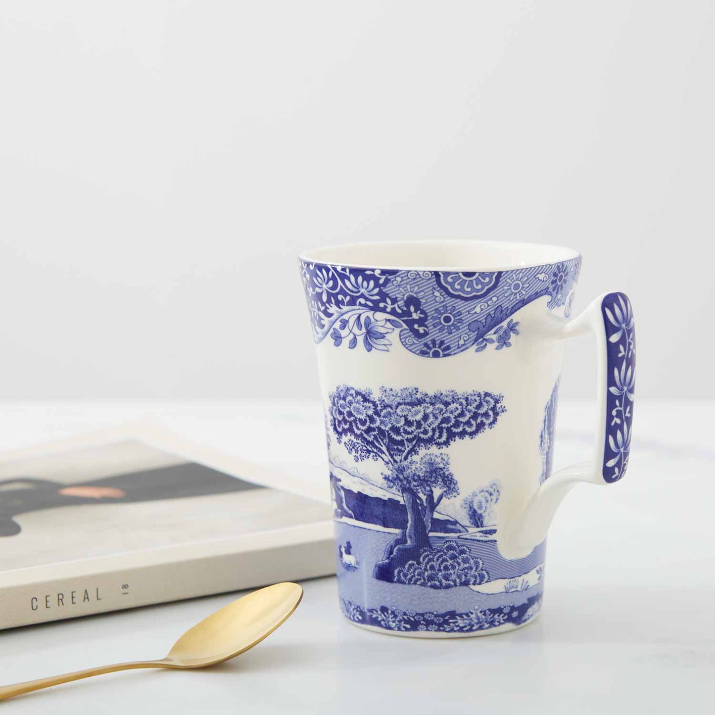 Blue Italian Set of 4 Cottage Mugs – Blue & White Porcelain Mugs dinnerware CasaFenix
