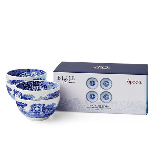 Blue Italian Dip Bowls Set of 4 – Blue & White Porcelain Bowls dinnerware CasaFenix