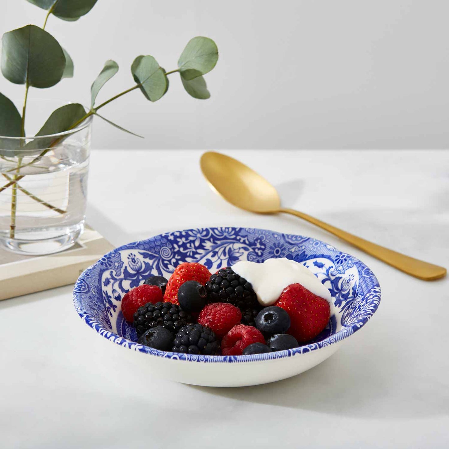 Blue Italian Set of 4 Small Cereal Bowls – Porcelain Blue Italian dinnerware CasaFenix