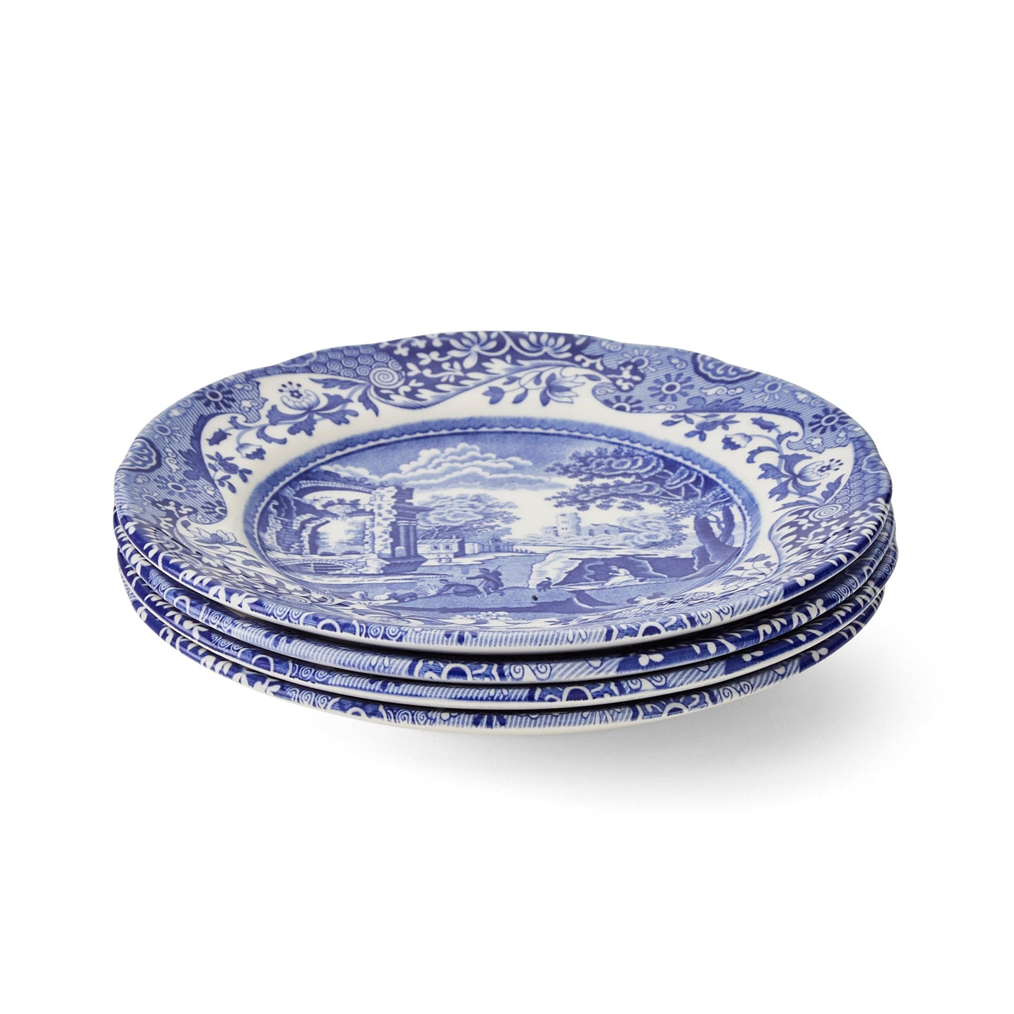 Blue Italian Set of 4 Tea Plates – Porcelain Blue Italian Pattern dinnerware CasaFenix