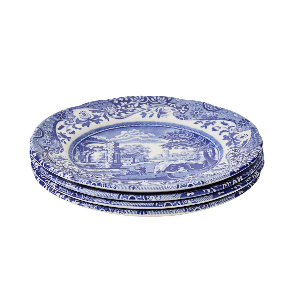 Blue Italian Set of 4 Tea Plates – Porcelain Blue Italian Pattern dinnerware CasaFenix